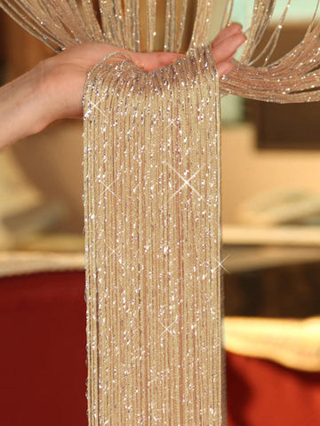 4/2/4pcs Champagne Glitter String Curtains, Wedding Party Decor Tassel Door Curtain Window Curtain, Home Backdrop Decoration